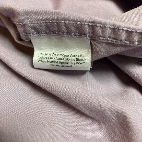 Eddie Bauer Mens 100% Cotton Short Sleeve Button Up Lavender Shirt XL Tall - Picture 6 of 8